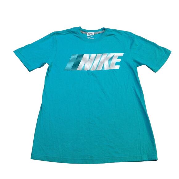 Nike TShirt Women Small Blue Lightweight Casual Regular Fit Cotton Turquoise - Picture 1 of 11